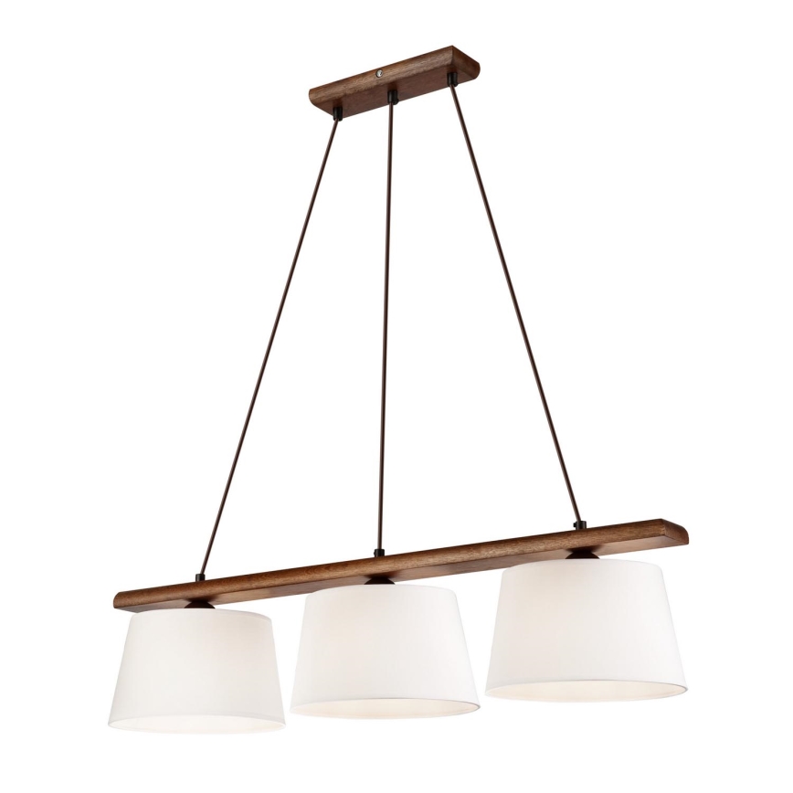 Lustr na lanku AIDA 3xE27/60W/230V ořech - FSC certifikováno