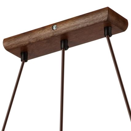 Lustr na lanku AIDA 3xE27/60W/230V pr. 25 cm dub/ořech