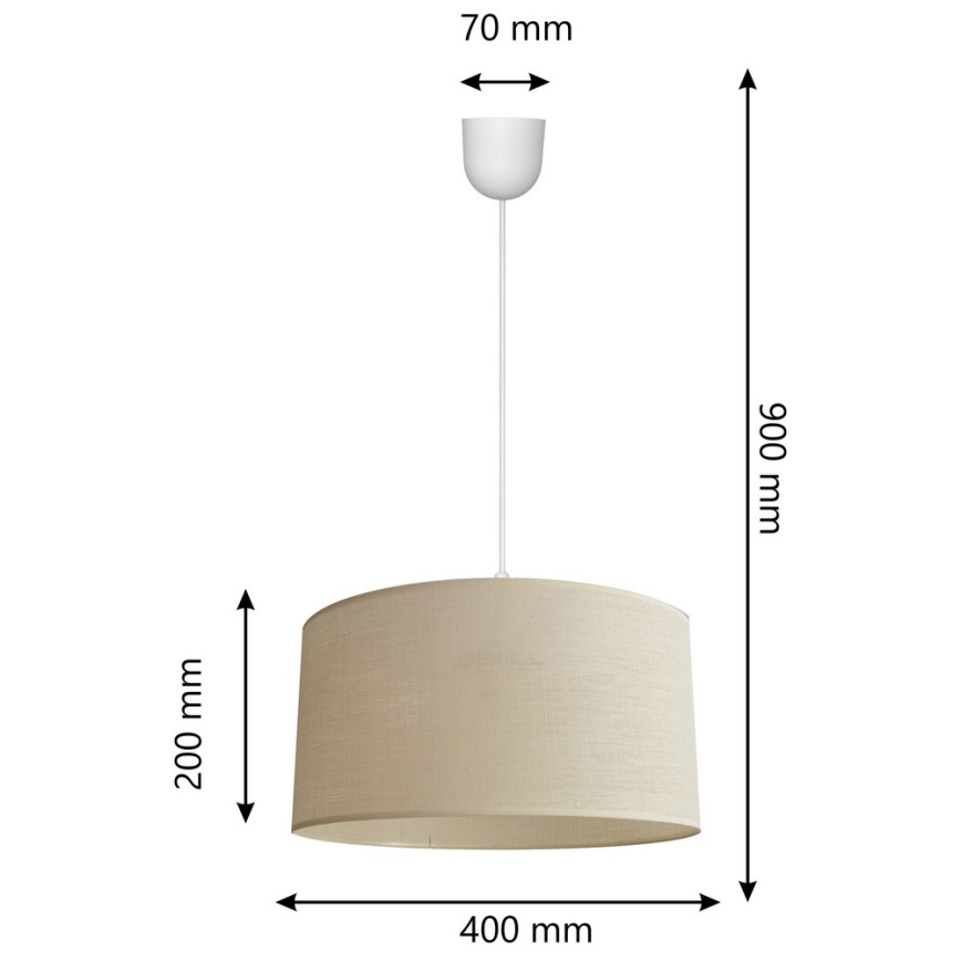 Lustr na lanku ALBA 1xE27/15W/230V pr. 40 cm béžová