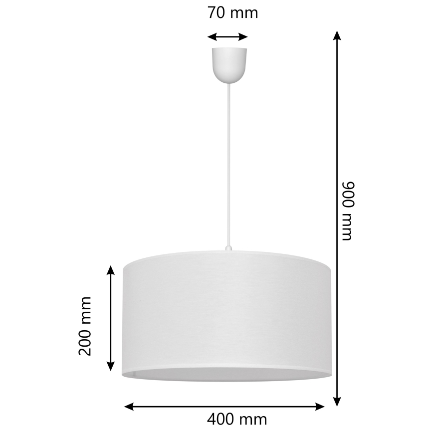 Lustr na lanku ALBA 1xE27/15W/230V pr. 40 cm bílá