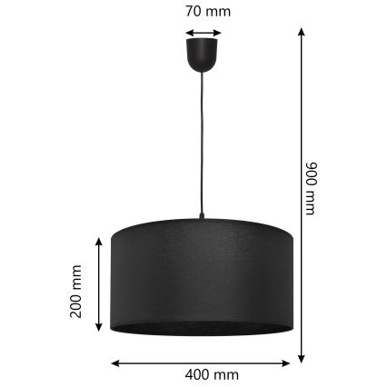 Lustr na lanku ALBA 1xE27/15W/230V pr. 40 cm černá