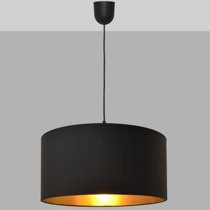 Lustr na lanku ALBA 1xE27/15W/230V pr. 40 cm černá/zlatá