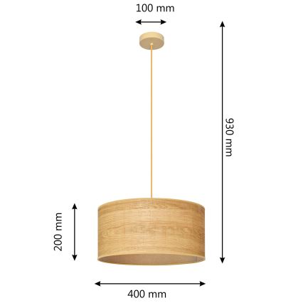 Lustr na lanku ALBA 1xE27/15W/230V pr. 40 cm hnědá