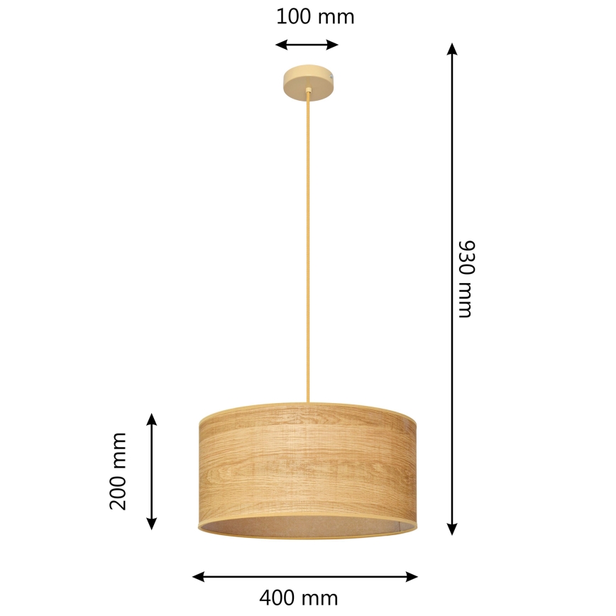 Lustr na lanku ALBA 1xE27/15W/230V pr. 40 cm hnědá