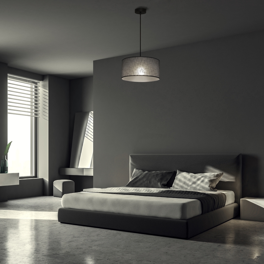 Lustr na lanku ALBA 1xE27/15W/230V pr. 40 cm šedá