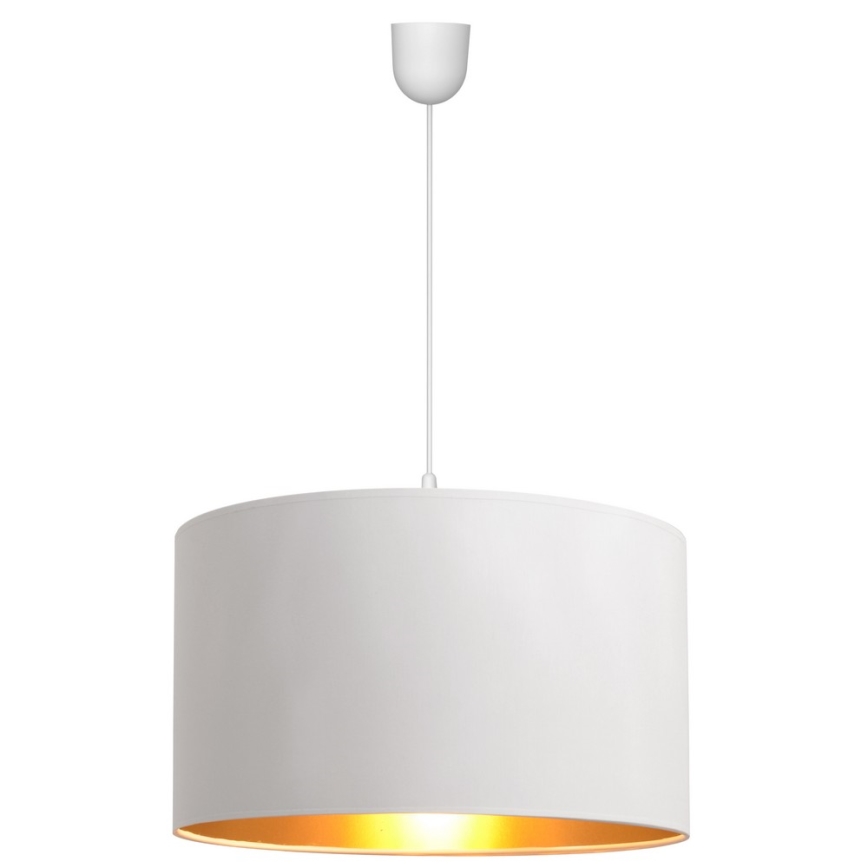 Lustr na lanku ALBA 1xE27/15W/230V pr. 45 cm bílá/zlatá