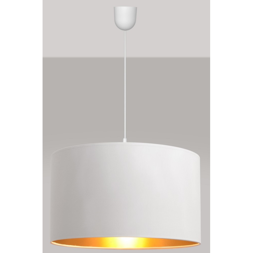Lustr na lanku ALBA 1xE27/15W/230V pr. 45 cm bílá/zlatá
