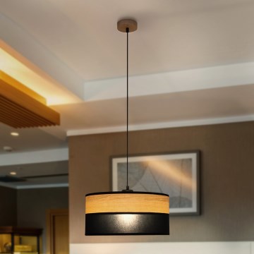 Lustr na lanku ALBA 1xE27/15W/230V pr. 45 cm černá/hnědá