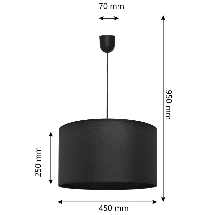 Lustr na lanku ALBA 1xE27/15W/230V pr. 45 cm černá