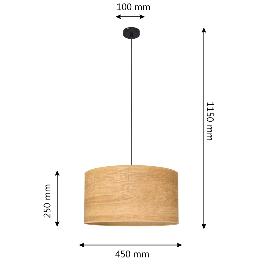 Lustr na lanku ALBA 1xE27/15W/230V pr. 45 cm hnědá/černá