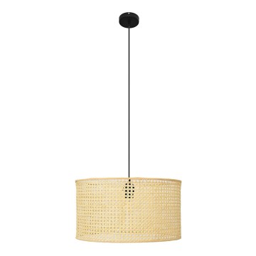 Lustr na lanku ALBA 1xE27/15W/230V pr. 45 cm ratan/černá