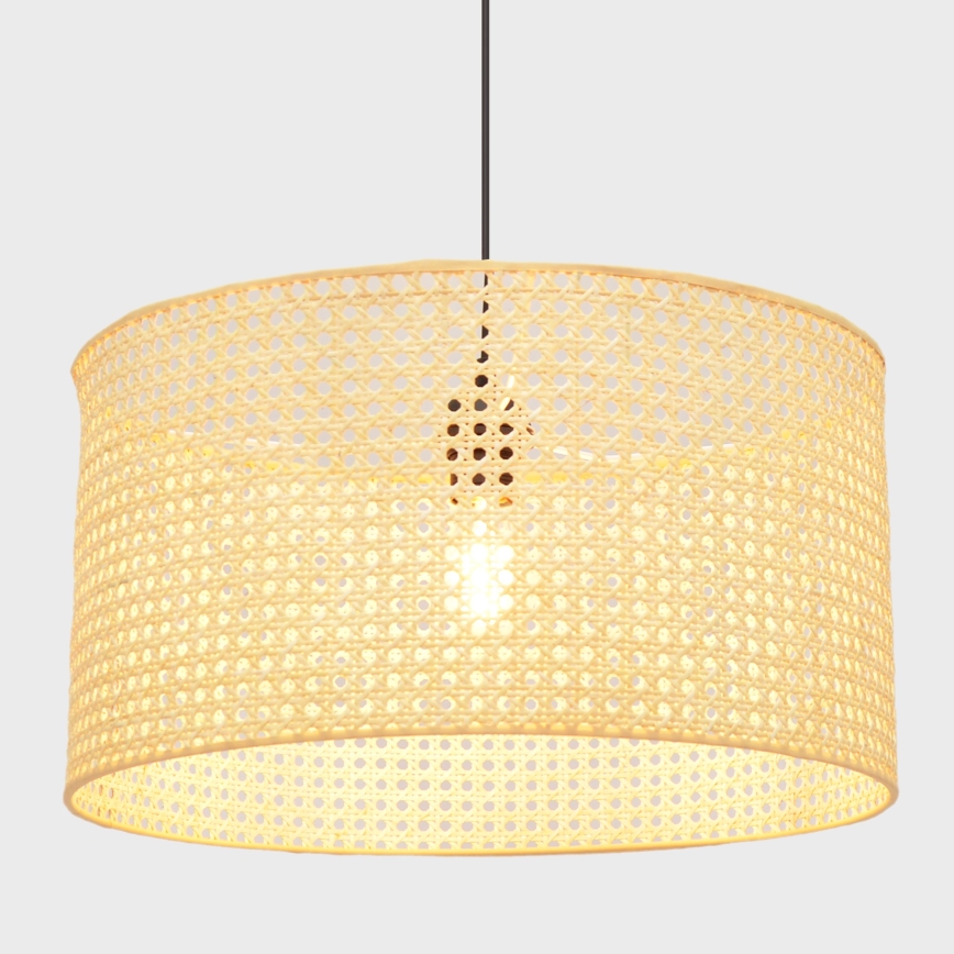 Lustr na lanku ALBA 1xE27/15W/230V pr. 45 cm ratan/černá