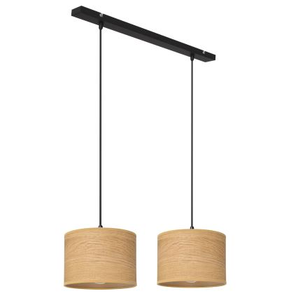 Lustr na lanku ALBA 2xE27/15W/230V hnědá/černá