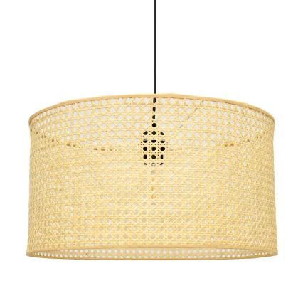 Lustr na lanku ALBA 2xE27/15W/230V ratan/černá