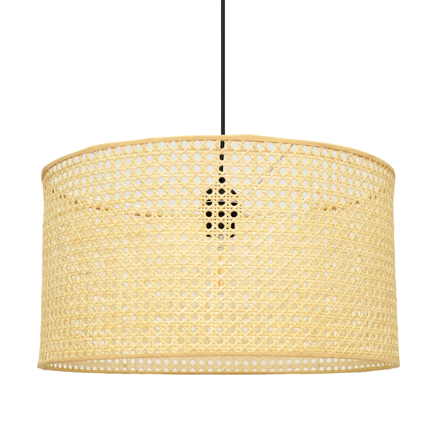 Lustr na lanku ALBA 2xE27/15W/230V ratan/černá