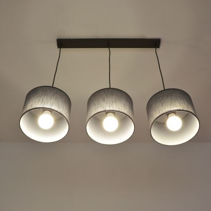 Lustr na lanku ALBA 3xE27/15W/230V šedá