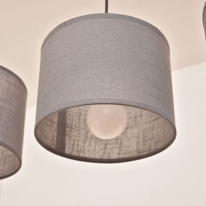 Lustr na lanku ALBA 3xE27/15W/230V šedá