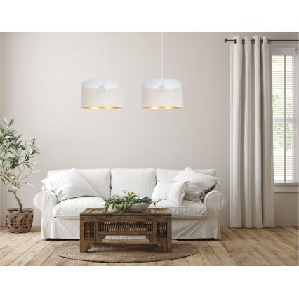 Lustr na lanku ALDO 2xE27/60W/230V bílá