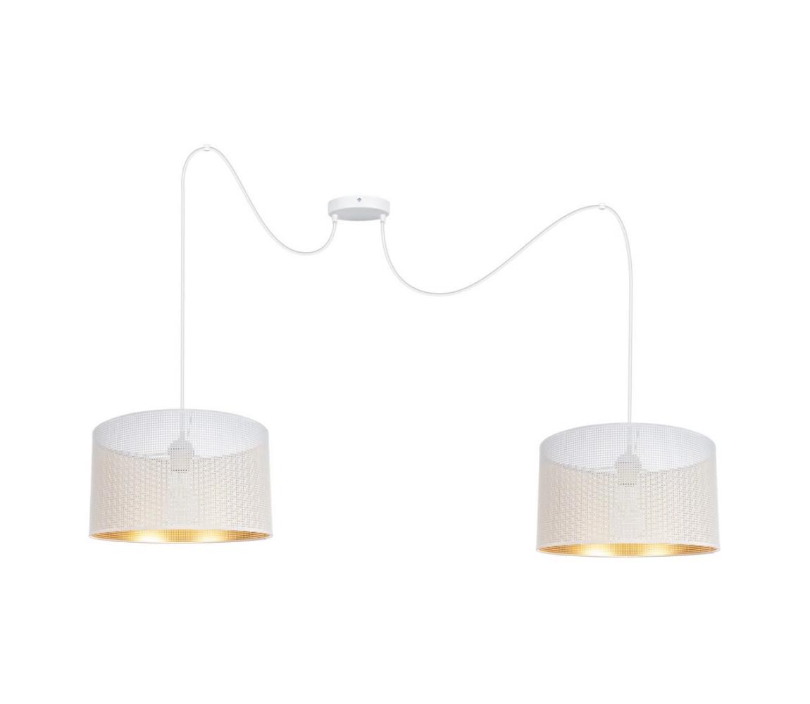 HEXE Lustr na lanku ALDO 2xE27/60W/230V bílá HX0010