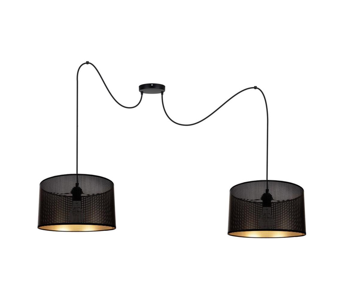 HEXE Lustr na lanku ALDO 2xE27/60W/230V černá HX0018