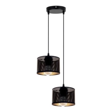 Lustr na lanku ALDO 2xE27/60W/230V pr. 30 cm černá