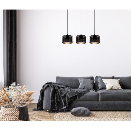 Lustr na lanku ALDO 3xE27/60W/230V černá