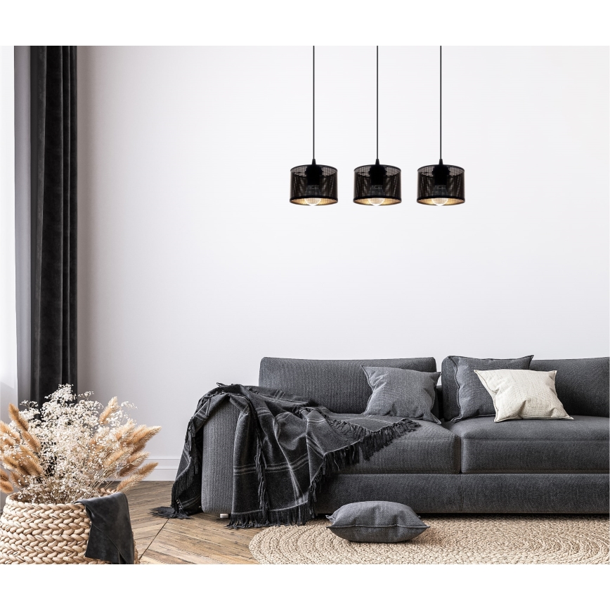 Lustr na lanku ALDO 3xE27/60W/230V černá