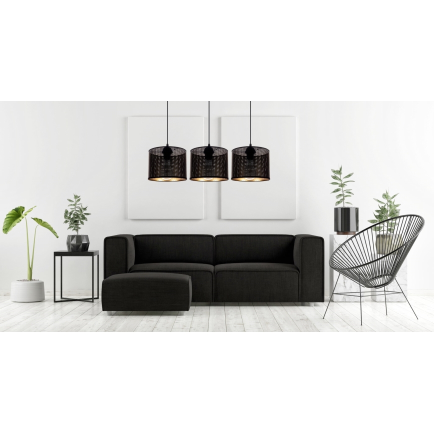 Lustr na lanku ALDO 3xE27/60W/230V černá