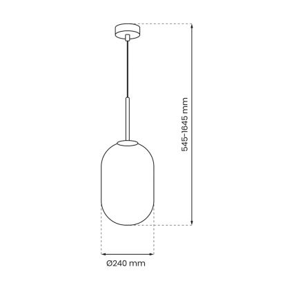 Lustr na lanku ALIAS 1xE14/40W/230V pr. 24 cm černá/šedá