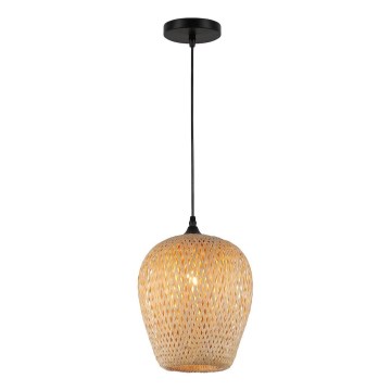 Lustr na lanku ALMA 1xE27/60W/230V pr. 23 cm bambus