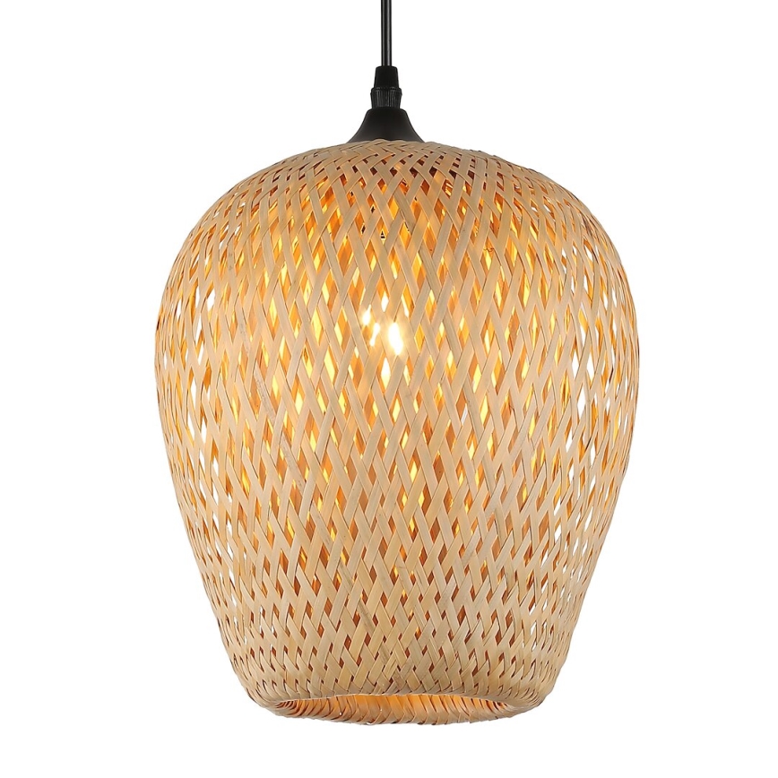 Lustr na lanku ALMA 1xE27/60W/230V pr. 23 cm bambus