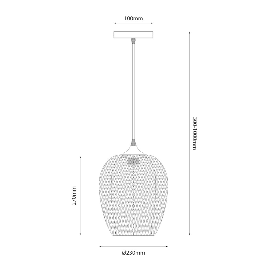 Lustr na lanku ALMA 1xE27/60W/230V pr. 23 cm bambus