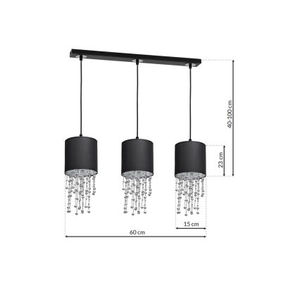 Lustr na lanku ALMERIA 3xE27/60W/230V