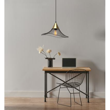 Lustr na lanku ALURA 1xE27/60W/230V pr. 50 cm černá