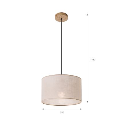 Lustr na lanku ANTONIO 1xE27/60W/230V dub