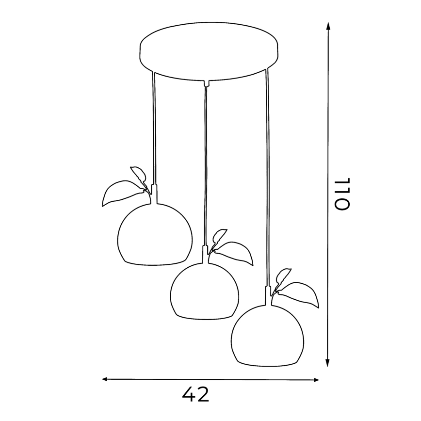 Lustr na lanku APPLE 3xE27/15W/230V pestrobarevná