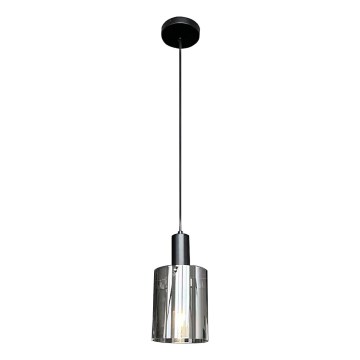 Lustr na lanku ARCADIA 1xE27/60W/230V pr. 13 cm černá/kouřová