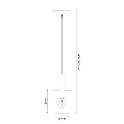 Lustr na lanku ARCADIA 1xE27/60W/230V pr. 13 cm černá/kouřová