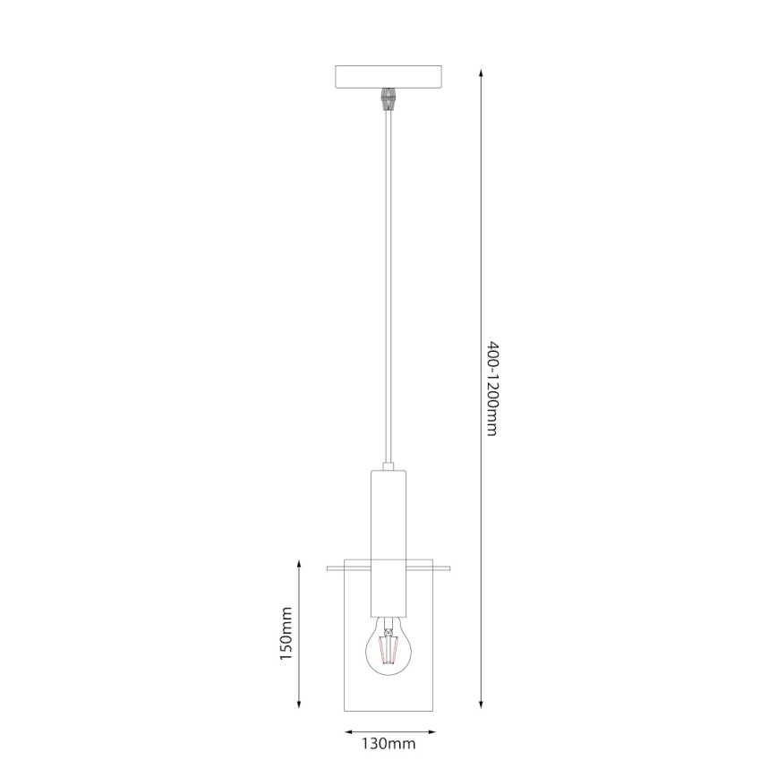 Lustr na lanku ARCADIA 1xE27/60W/230V pr. 13 cm černá/kouřová