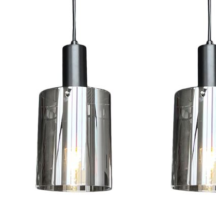 Lustr na lanku ARCADIA 3xE27/60W/230V černá/kouřová