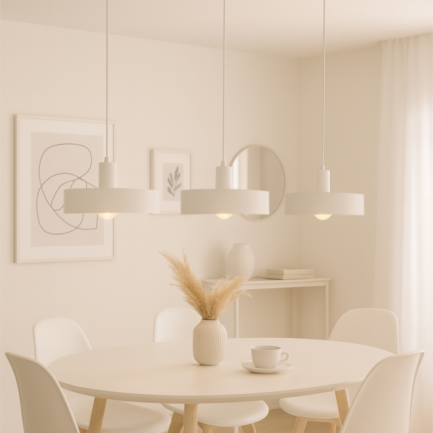 Lustr na lanku ARCANE 3xE27/60W/230V bílá