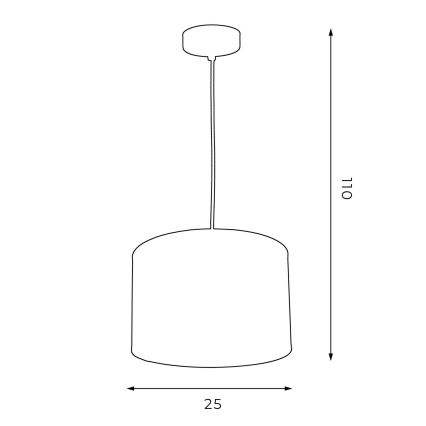 Lustr na lanku ARDEN 1xE27/60W/230V pr. 25 cm bílá