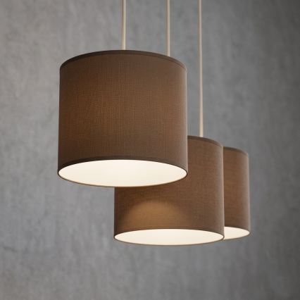 Lustr na lanku ARDEN 3xE27/15W/230V béžová/hnědá