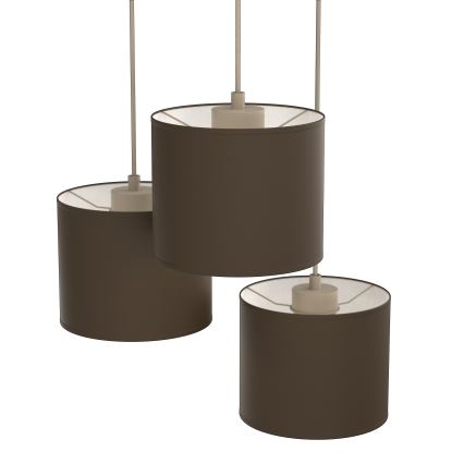 Lustr na lanku ARDEN 3xE27/15W/230V pr. 30 cm béžová/hnědá