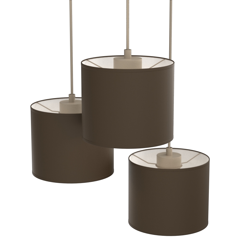 Lustr na lanku ARDEN 3xE27/15W/230V pr. 30 cm béžová/hnědá