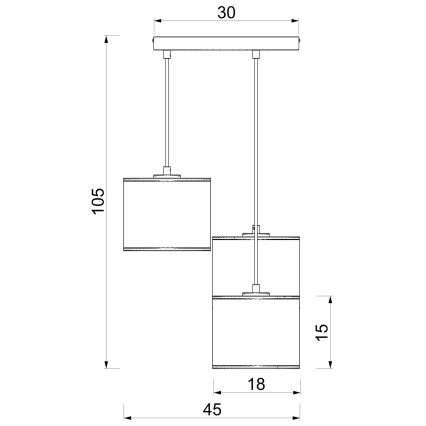 Lustr na lanku ARDEN 3xE27/15W/230V pr. 30 cm béžová