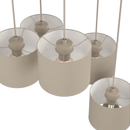 Lustr na lanku ARDEN 5xE27/15W/230V pr. 58 cm béžová