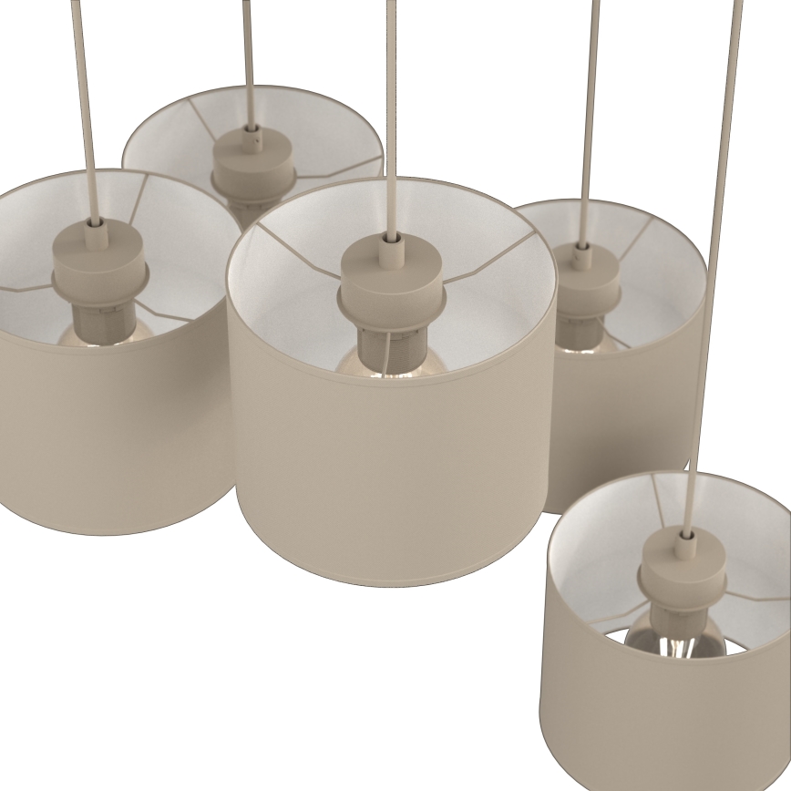 Lustr na lanku ARDEN 5xE27/15W/230V pr. 58 cm béžová