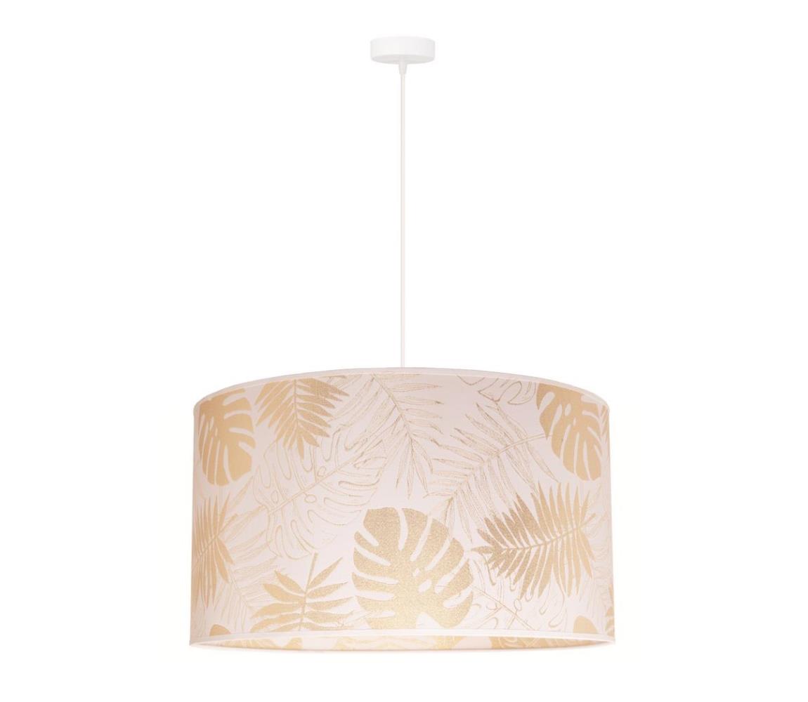 Duolla Lustr na lanku ARECA 1xE27/40W/230V mosaz/bílá DU80405