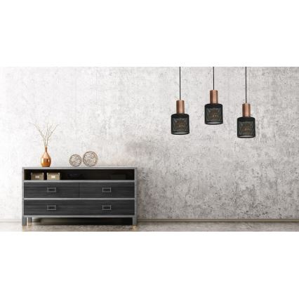 Lustr na lanku ARES BLACK 3xE27/60W/230V
